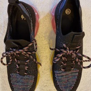 Colorful Sneakers 10M Faux or Real Lace-up, Slip-on, EUC